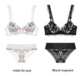 High-end Brand Sexy Print Bra set Lace Trim Floral Women Lingerie Set