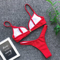 5 Color Ribbed Thong V Shape Bikini 2020