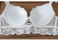 Hollow Brassiere Gather Sexy Bra Embroidery Lace Lingerie Set