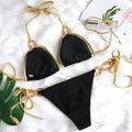New Sexy Crystal Diamond Tassel Bikini Women Golden Bandeau