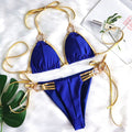New Sexy Crystal Diamond Tassel Bikini Women Golden Bandeau