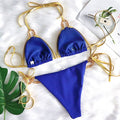New Sexy Crystal Diamond Tassel Bikini Women Golden Bandeau