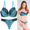 2 Piece Sexy Bra Underwear Set Women Lingerie Set Push Up Ultra-Thin DD E Cup
