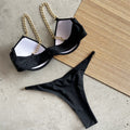 Newest Womens Brazilian Chain Sling High Leg Bikini Set