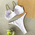 Newest Womens Brazilian Chain Sling High Leg Bikini Set