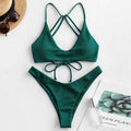 Lace-up Thong Bikini Criss-Cross Swimwear Women High Cut