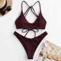 Lace-up Thong Bikini Criss-Cross Swimwear Women High Cut
