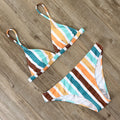 RXRXCOCO women's swimming suit Striped Bikini Set