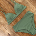 Green Neno Bikini Set With Pad Female High Waist Beachwear Biquini