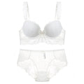 Hollow Brassiere Gather Sexy Bra Embroidery Lace Lingerie Set