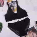 CINOON French Lace Front Closure Bra And Panties Set