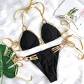 New Sexy Crystal Diamond Tassel Bikini Women Golden Bandeau