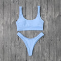 Mujer Bikini Set Sexy Pure Color Push-Up Padded
