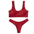 Mujer Bikini Set Sexy Pure Color Push-Up Padded