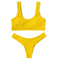 Mujer Bikini Set Sexy Pure Color Push-Up Padded