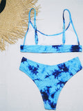 Separate Backless Tie-dye gradient Swimsuit Set