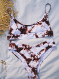 Separate Backless Tie-dye gradient Swimsuit Set
