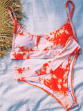 Separate Backless Tie-dye gradient Swimsuit Set