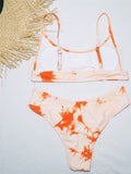 Separate Backless Tie-dye gradient Swimsuit Set