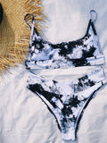 Separate Backless Tie-dye gradient Swimsuit Set
