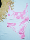 Separate Backless Tie-dye gradient Swimsuit Set