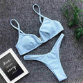5 Color Ribbed Thong V Shape Bikini 2020