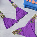 Diamond sexy bikini set Shiny Metal Swimwear Retro