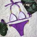 Diamond sexy bikini set Shiny Metal Swimwear Retro
