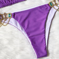 Diamond sexy bikini set Shiny Metal Swimwear Retro
