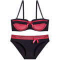Intimates Lace Bow Lingerie Half Cup Underwear Set