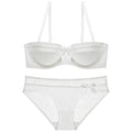 Intimates Lace Bow Lingerie Half Cup Underwear Set