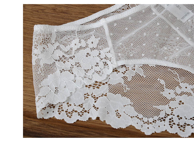 Hollow Brassiere Gather Sexy Bra Embroidery Lace Lingerie Set