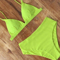 Green Neno Bikini Set With Pad Female High Waist Beachwear Biquini