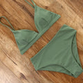 Green Neno Bikini Set With Pad Female High Waist Beachwear Biquini