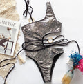 Catei Karrui Women's Swimsuit Hollow Out One Shoulder Bikini