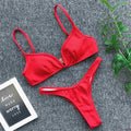 5 Color Ribbed Thong V Shape Bikini 2020