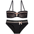 Intimates Lace Bow Lingerie Half Cup Underwear Set